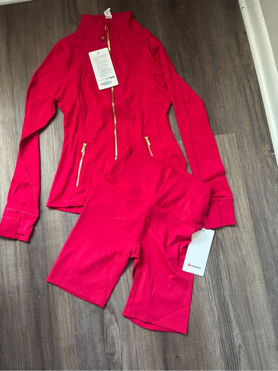 lululemon athletica Pants - lululemon athletica Hot Pink Zip Jacket & Bike Shorts Set